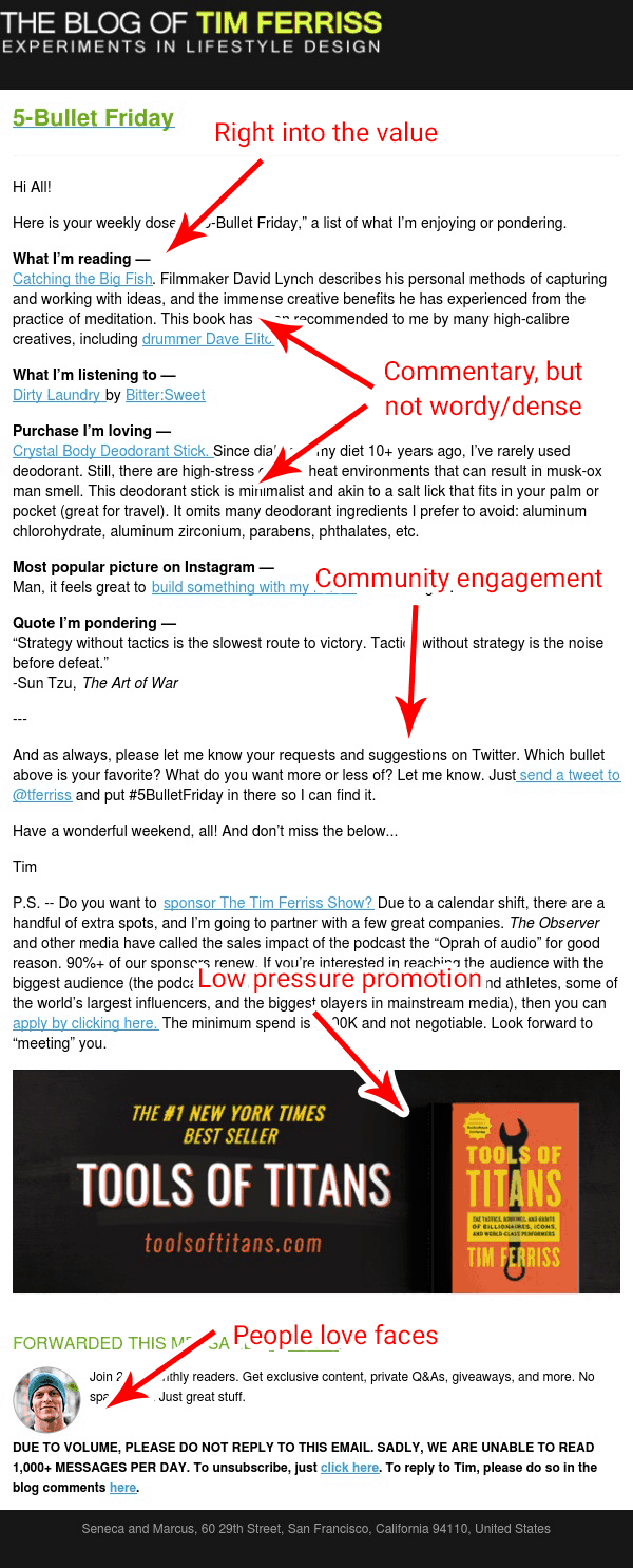 tim ferris newsletter