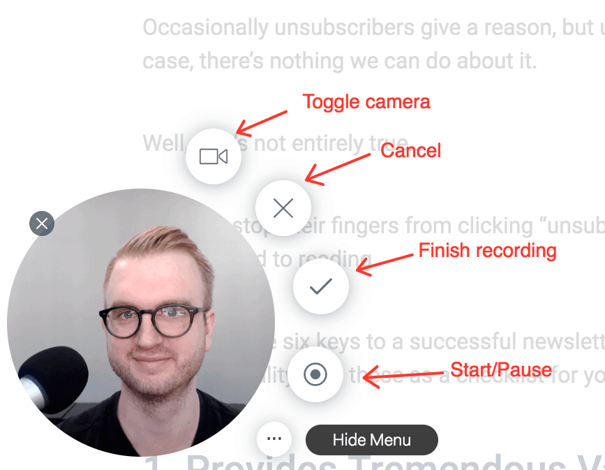 loom recording controls