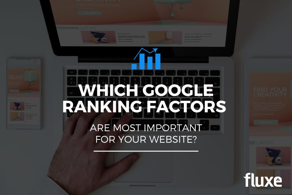 A man sits down at his laptop, updating Google ranking factors for his website.