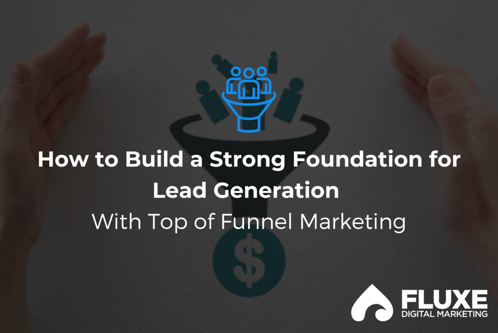 A graphic of a funnel with people at the top and a dollar sign at the bottom representing how top of funnel marketing works.