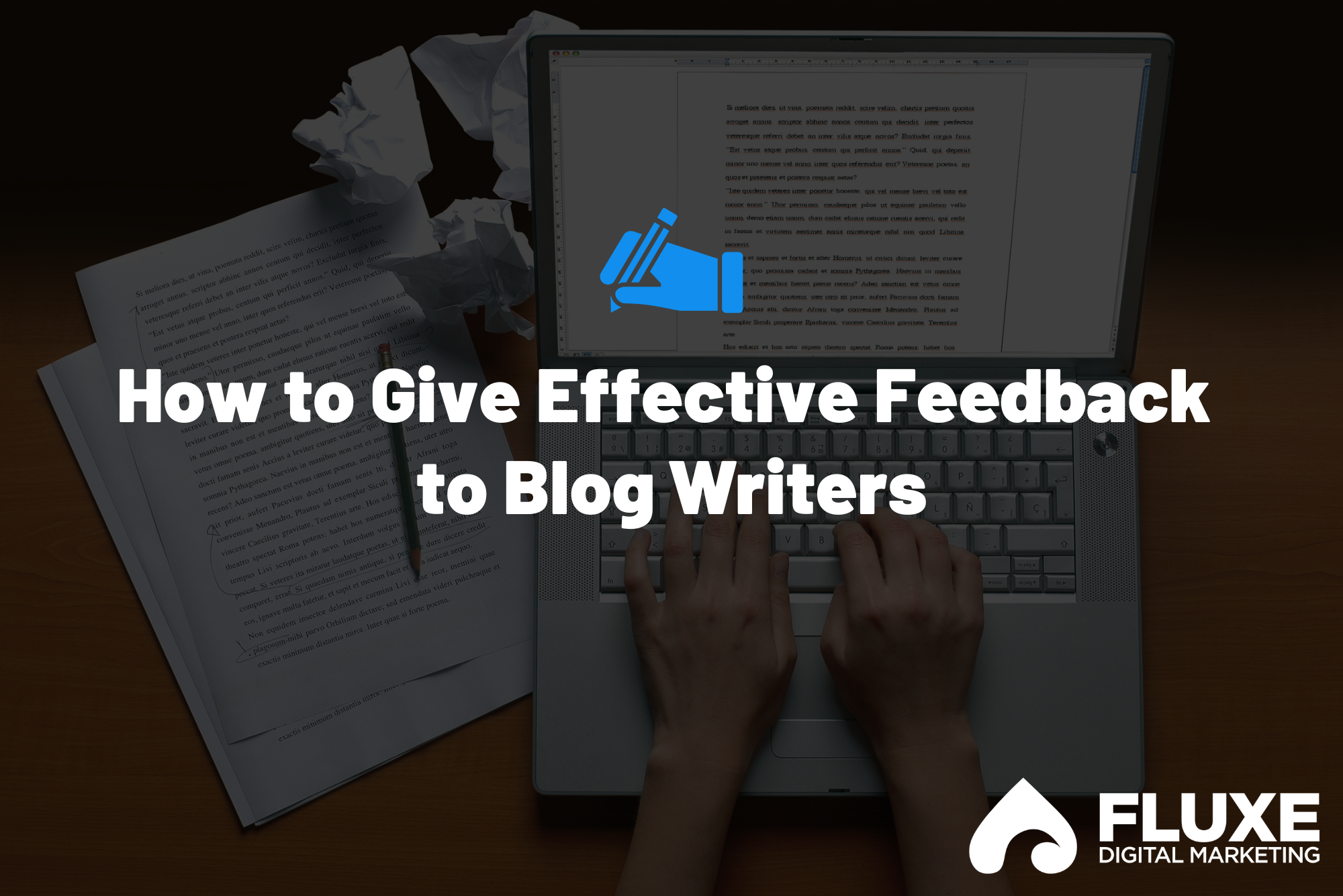 A person works on giving effective feedback to their blog's ghostwriter.