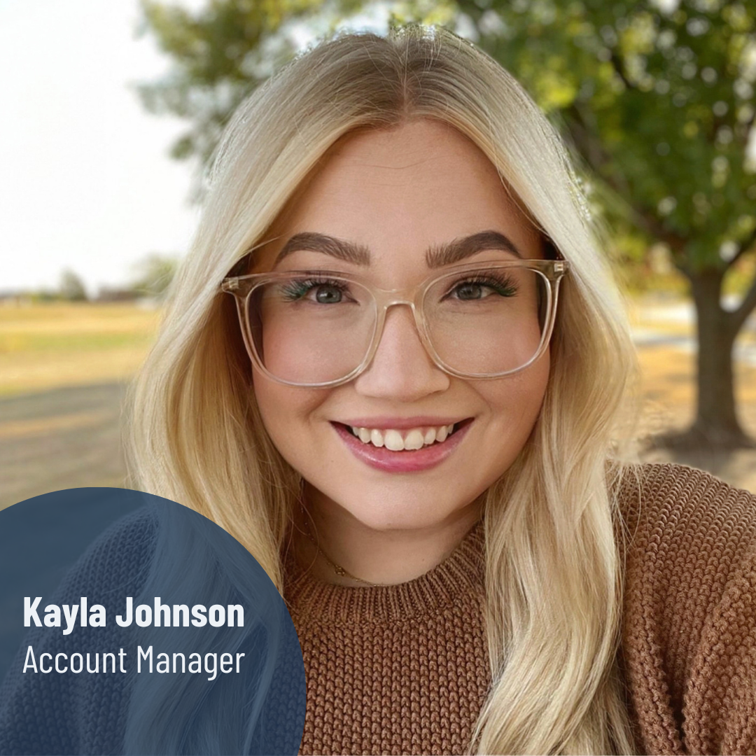 A headshot f Kayla Johnson, Account manager at Fluxe Digital Marketing. 